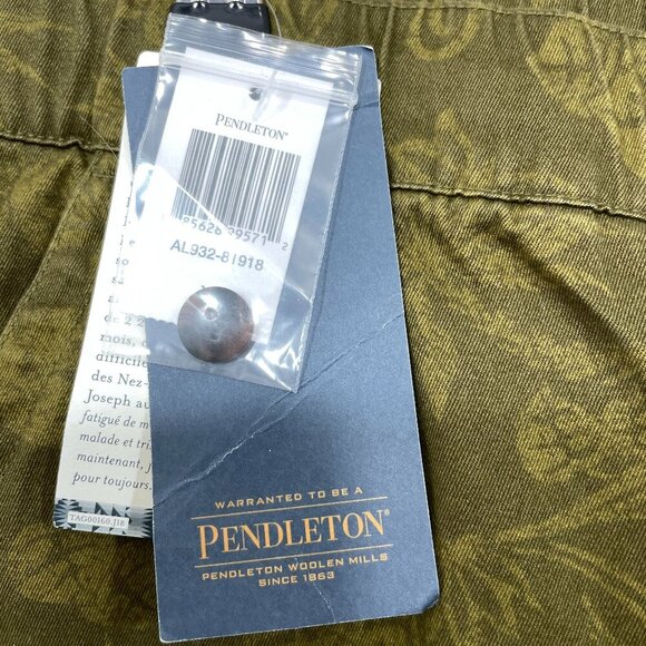 NWT Pendleton Canvas Pants Women's XL Olive Floral Olive Green Drawstring NEW - Picture 5 of 10
